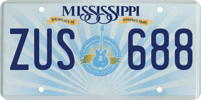 MS license plate ZUS688