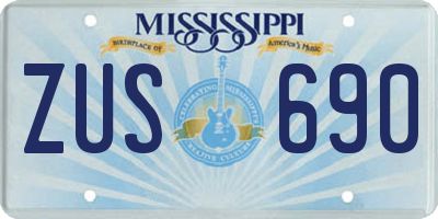 MS license plate ZUS690