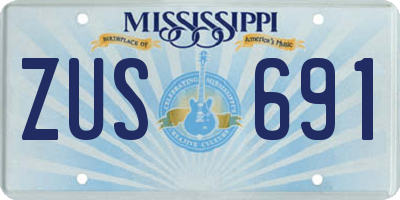MS license plate ZUS691