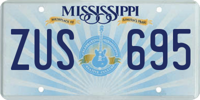 MS license plate ZUS695