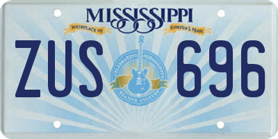 MS license plate ZUS696