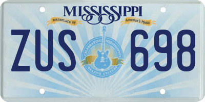 MS license plate ZUS698