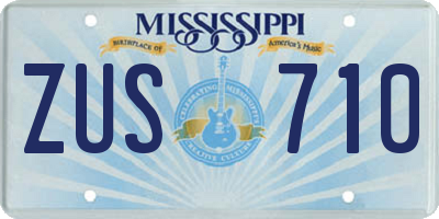 MS license plate ZUS710