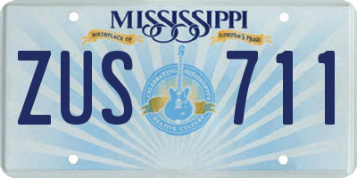 MS license plate ZUS711