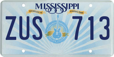 MS license plate ZUS713