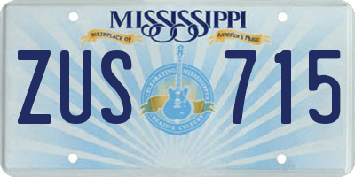 MS license plate ZUS715