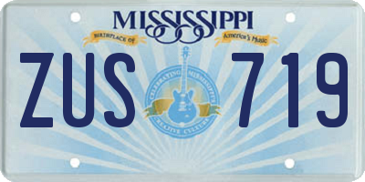 MS license plate ZUS719