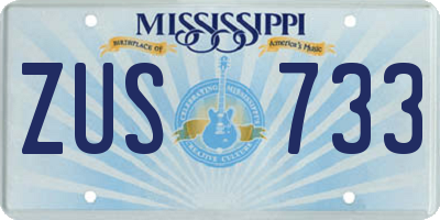 MS license plate ZUS733