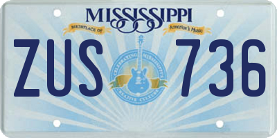 MS license plate ZUS736