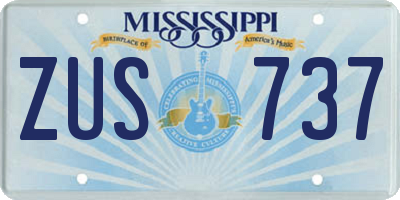 MS license plate ZUS737