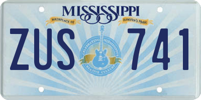 MS license plate ZUS741
