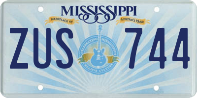 MS license plate ZUS744