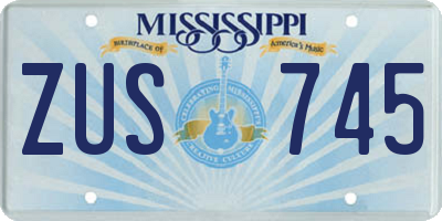 MS license plate ZUS745