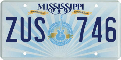 MS license plate ZUS746