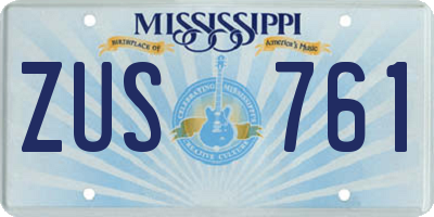 MS license plate ZUS761