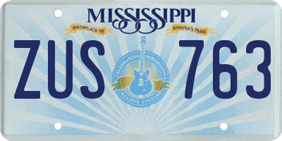 MS license plate ZUS763