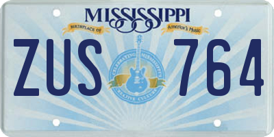 MS license plate ZUS764