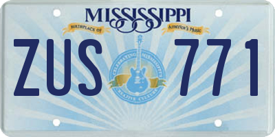 MS license plate ZUS771