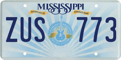 MS license plate ZUS773
