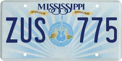 MS license plate ZUS775