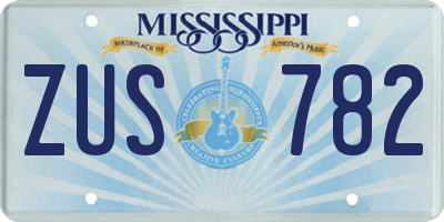 MS license plate ZUS782