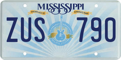 MS license plate ZUS790