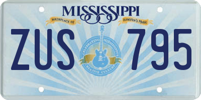 MS license plate ZUS795