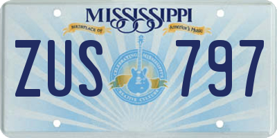MS license plate ZUS797