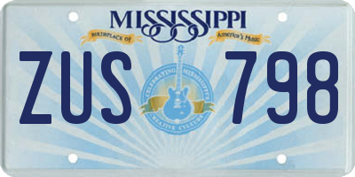MS license plate ZUS798