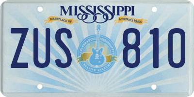 MS license plate ZUS810