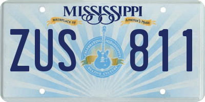 MS license plate ZUS811