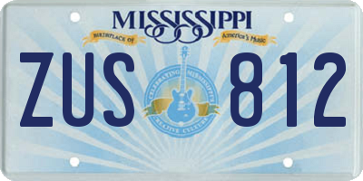 MS license plate ZUS812