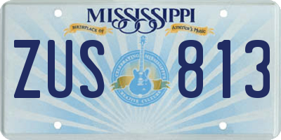 MS license plate ZUS813