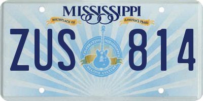 MS license plate ZUS814