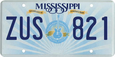 MS license plate ZUS821