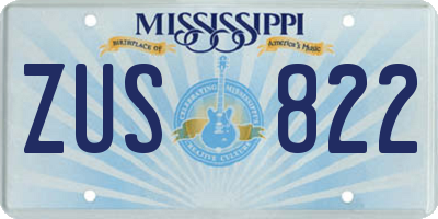 MS license plate ZUS822