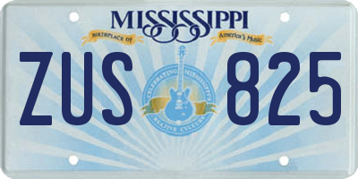 MS license plate ZUS825