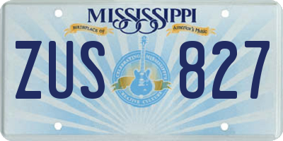 MS license plate ZUS827