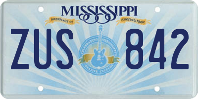 MS license plate ZUS842