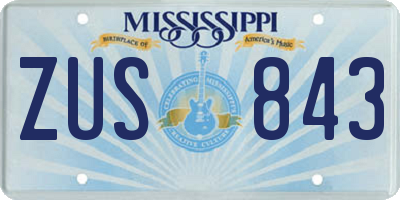 MS license plate ZUS843
