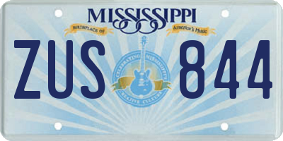 MS license plate ZUS844
