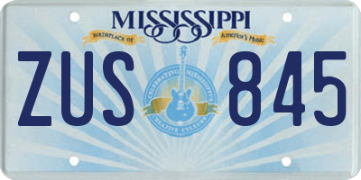 MS license plate ZUS845