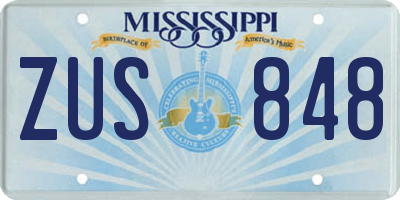 MS license plate ZUS848