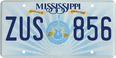 MS license plate ZUS856
