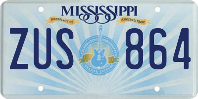 MS license plate ZUS864