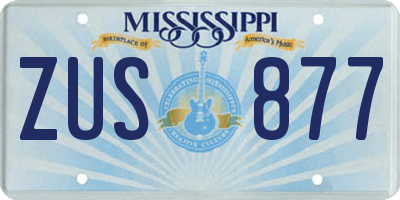 MS license plate ZUS877