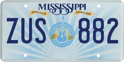 MS license plate ZUS882