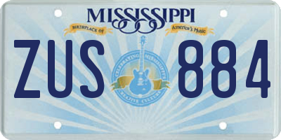 MS license plate ZUS884