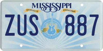 MS license plate ZUS887