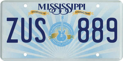 MS license plate ZUS889
